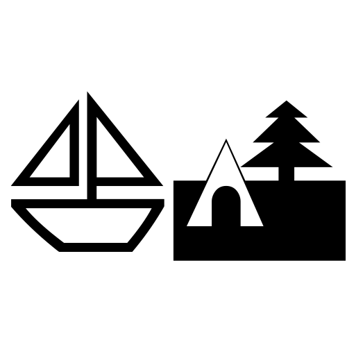 ⛵🏕 Emoji Domain black and white Symbola rendering